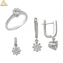 Gümüş zirkon taşlı set